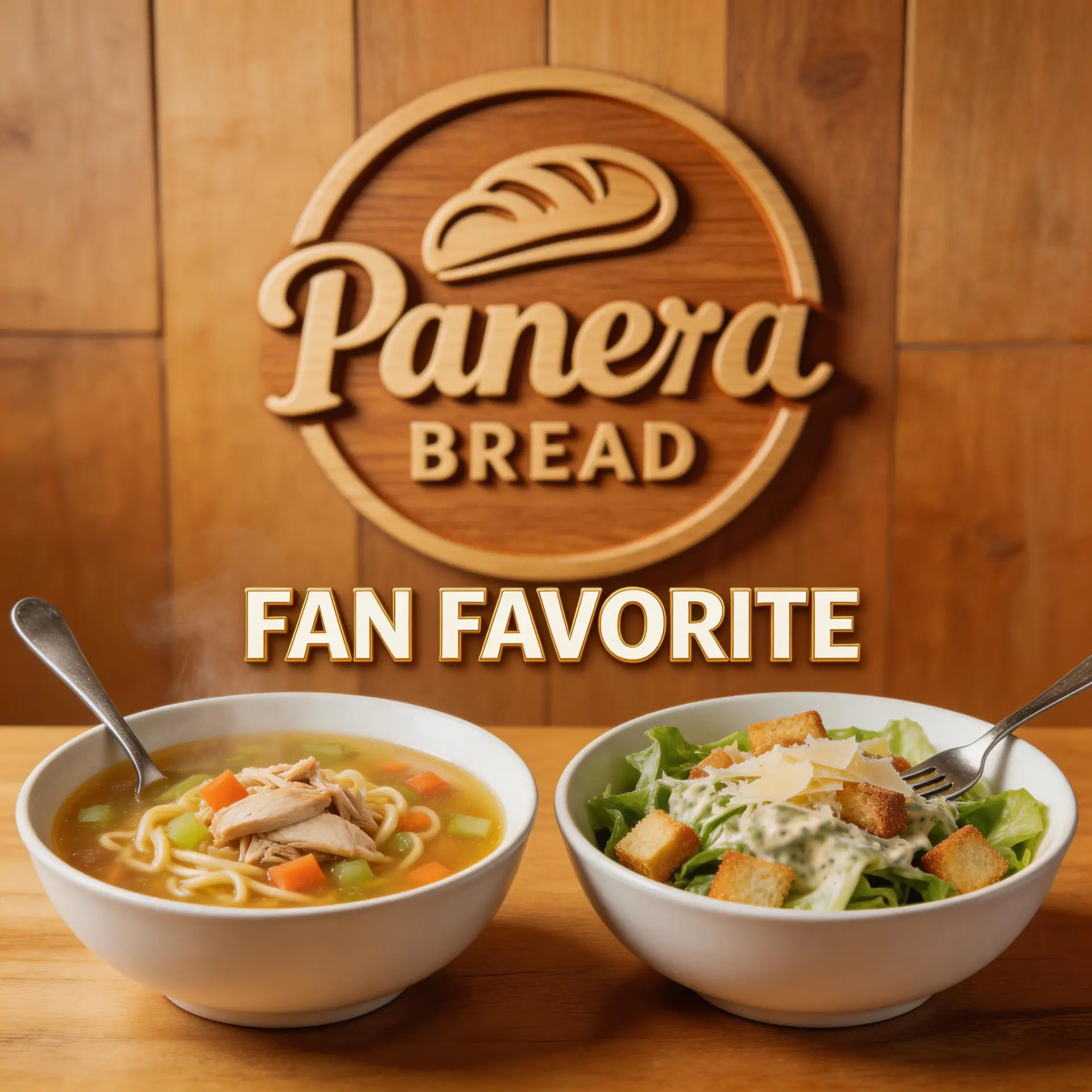 Panera Caesar Salad & Chicken Noodle Soup