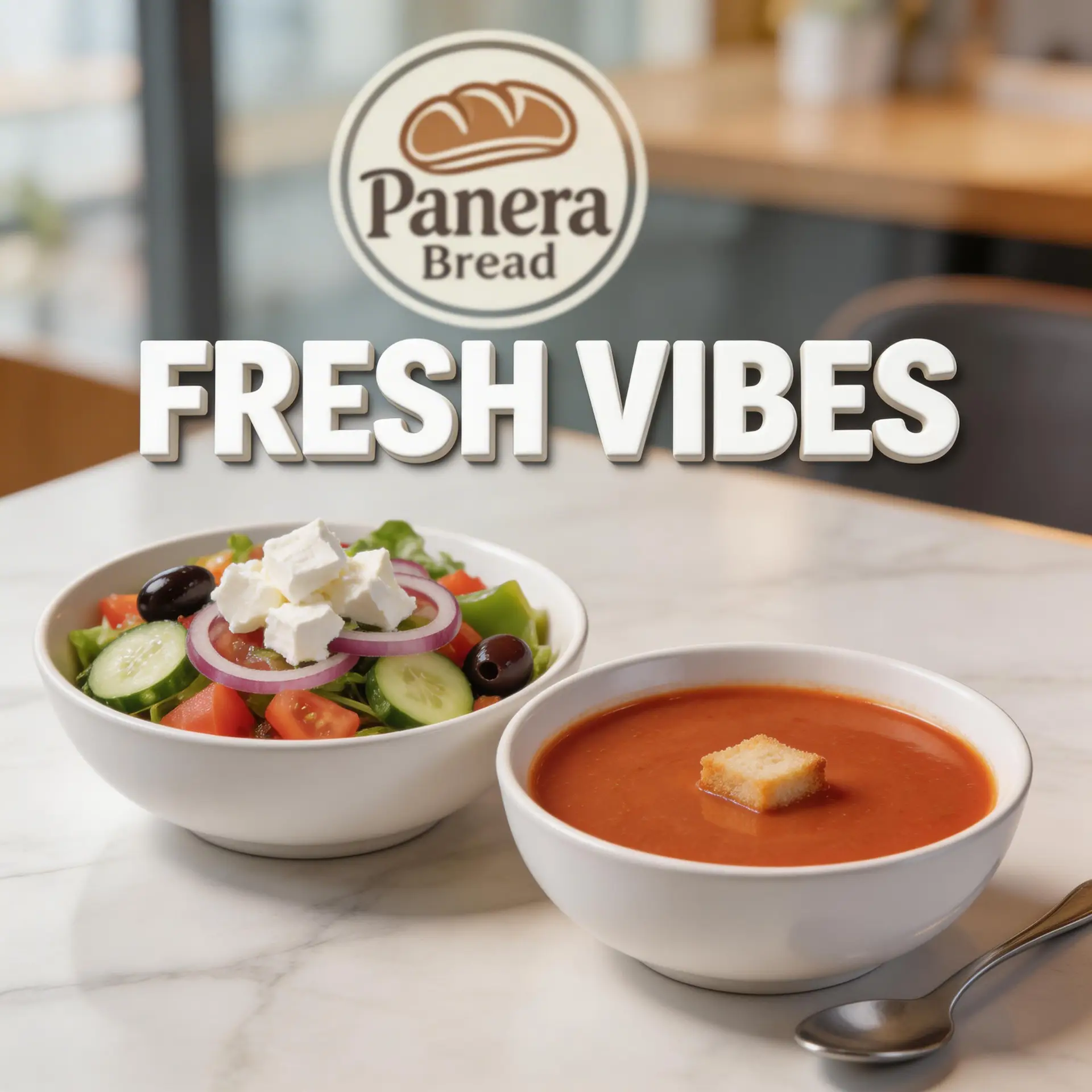 Panera Greek Salad & Tomato Soup