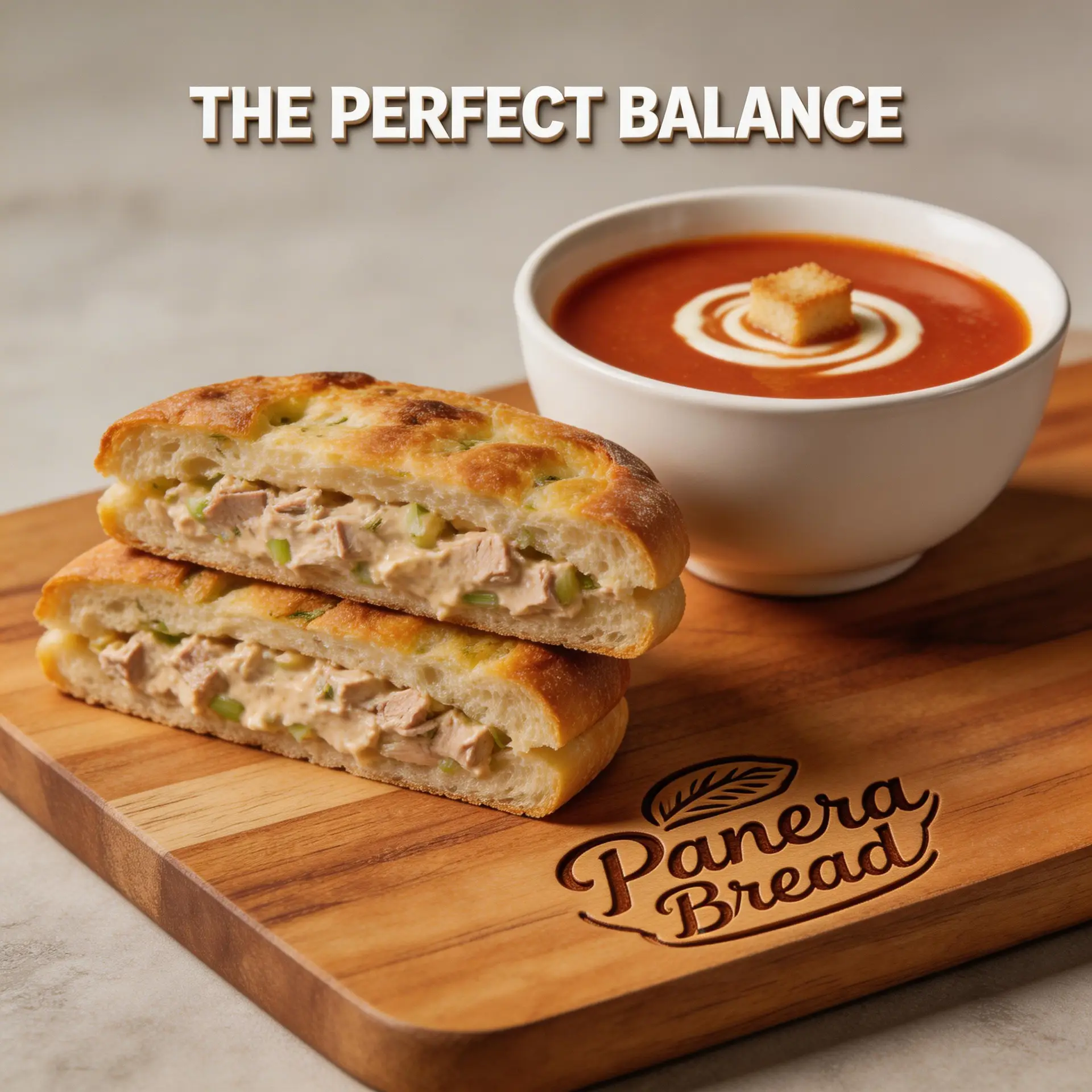 Panera Tuna Salad Sandwich & Tomato Soup