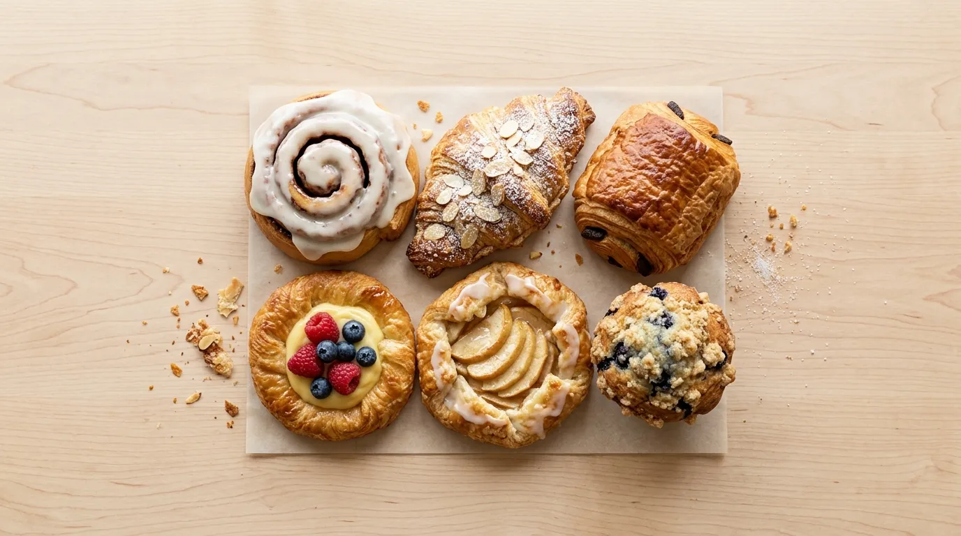 Panera Baked Goods Feast: Six deliciously crafted pastries perfect for a group.