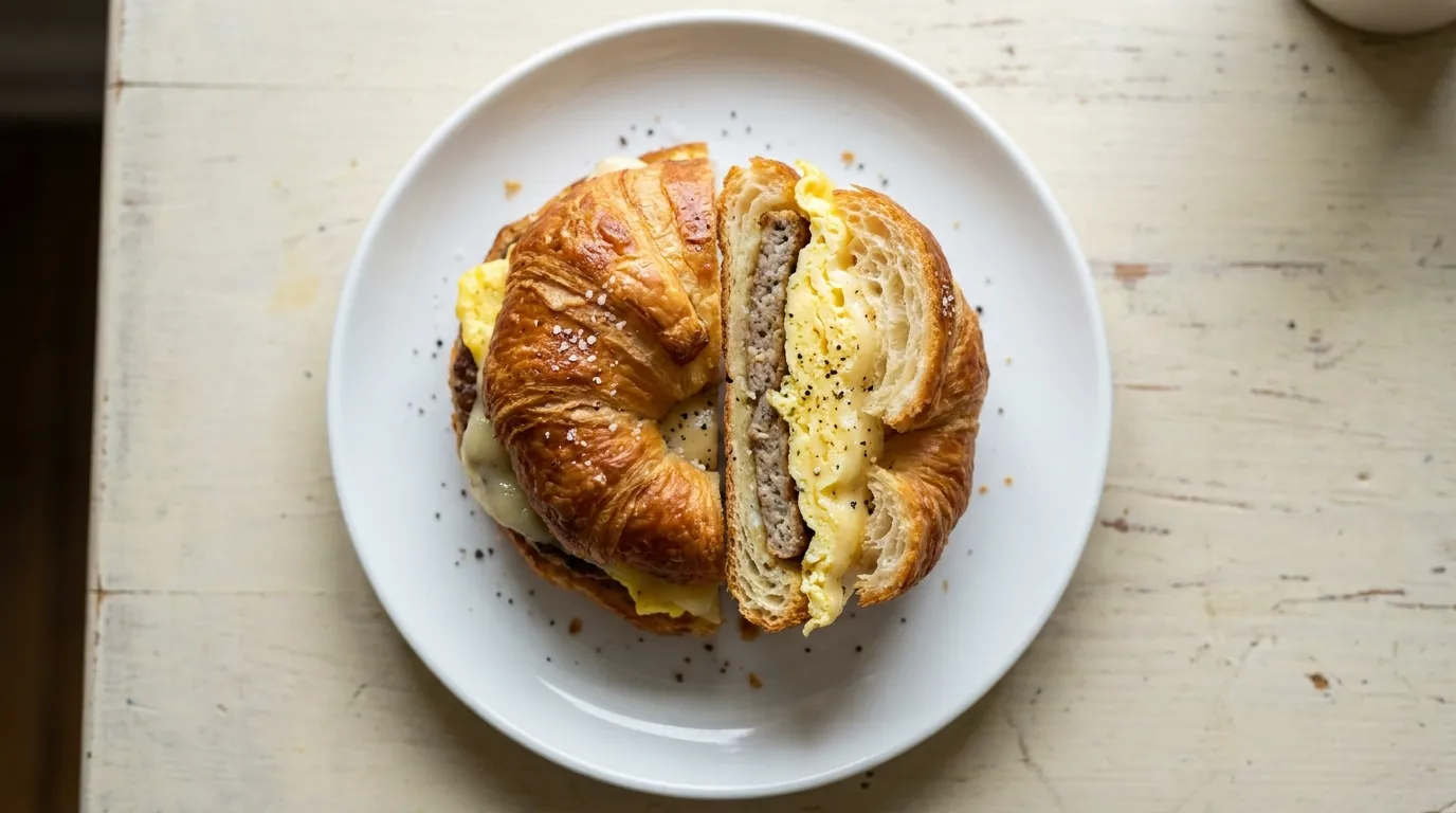 Croissant Sausage, Egg & Cheese Sandwich sandwich