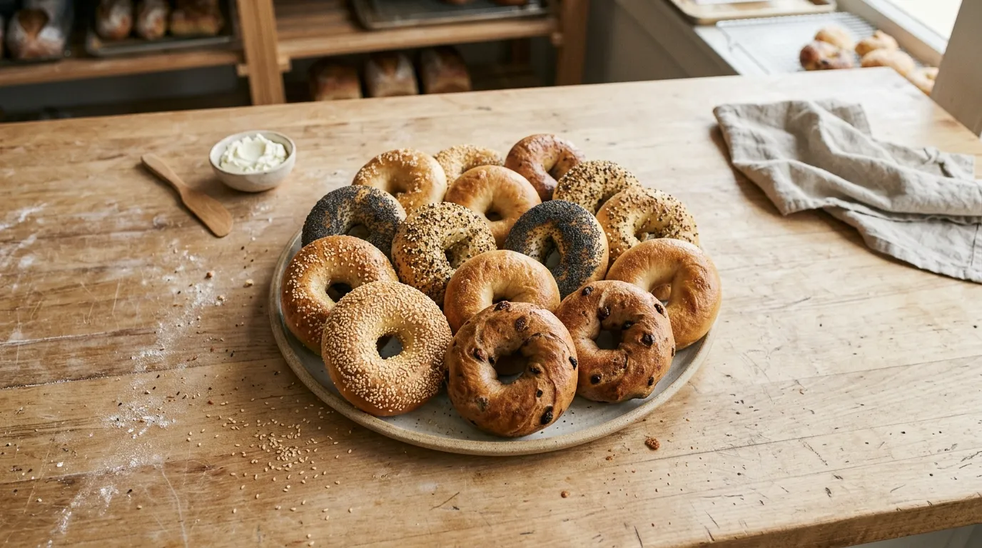 Panera Dozen & a Half Bagels: 18 bagels. Cream cheese tubs sold separately from the sides & spreads menu.