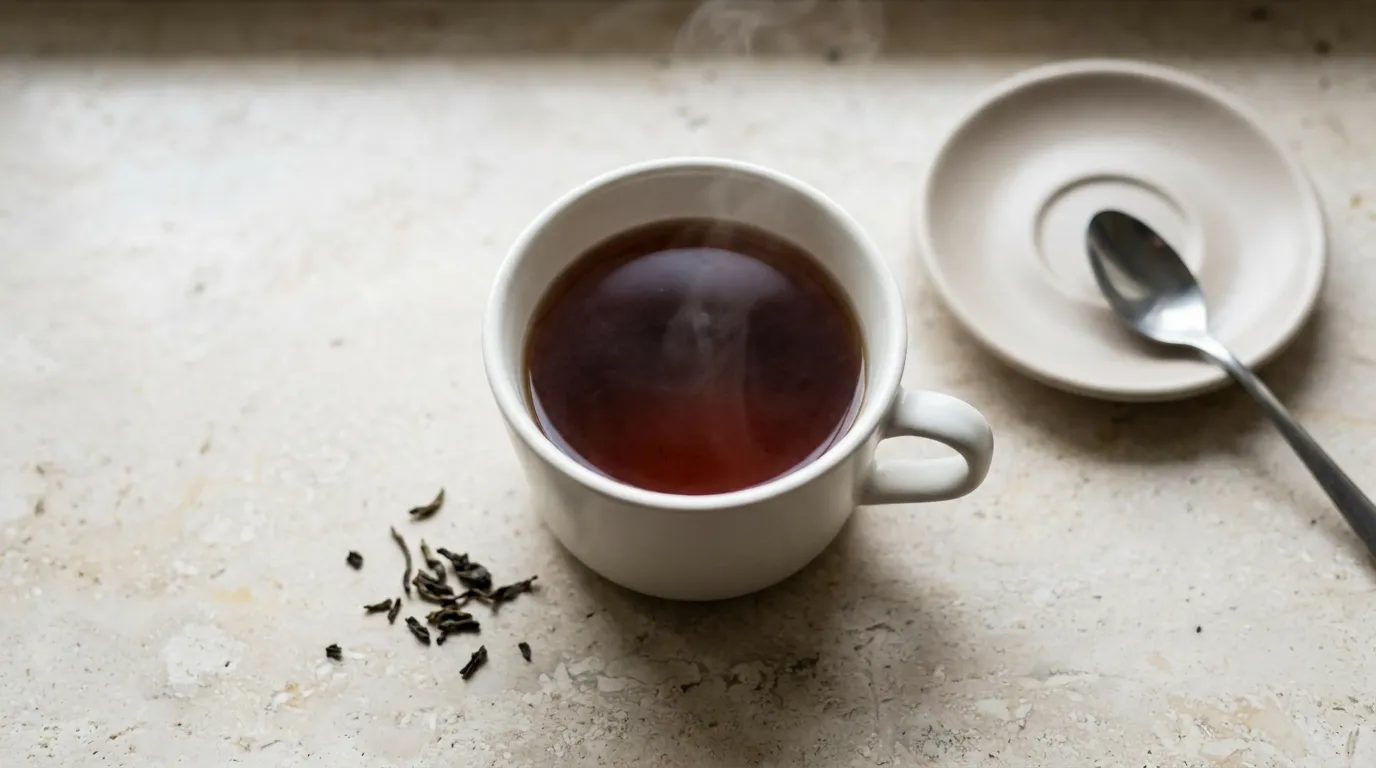 Panera Hot Tea Tote: Hot tea. A variety of offerings:  British Breakfast 100mg caffeine, Honey Ginseng 50mg caffeine, and Orange Ginger Mint 0mg caffeine per 16 fl oz. Please note, this beverage is self-serve upon pickup.