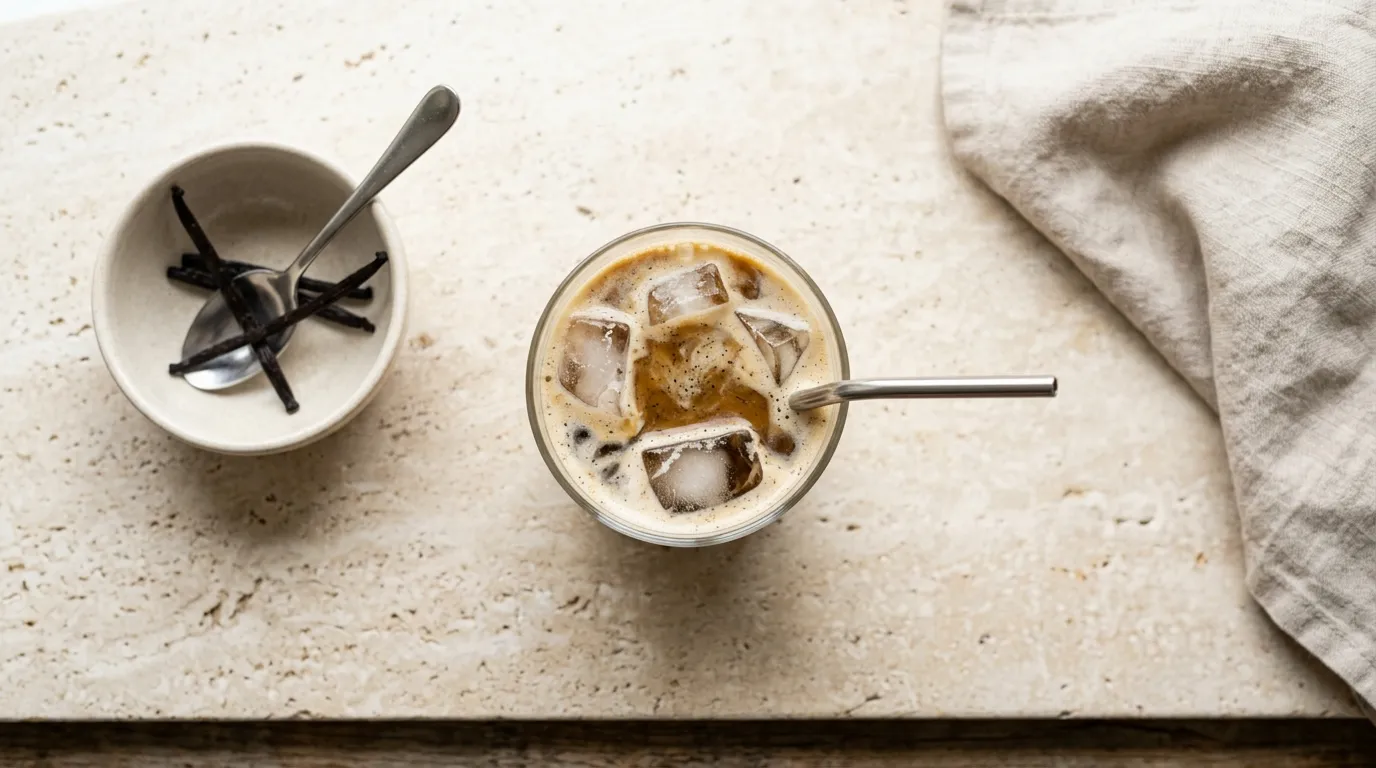 Panera Iced Madagascar Vanilla Latte with price and calories 2026 menu