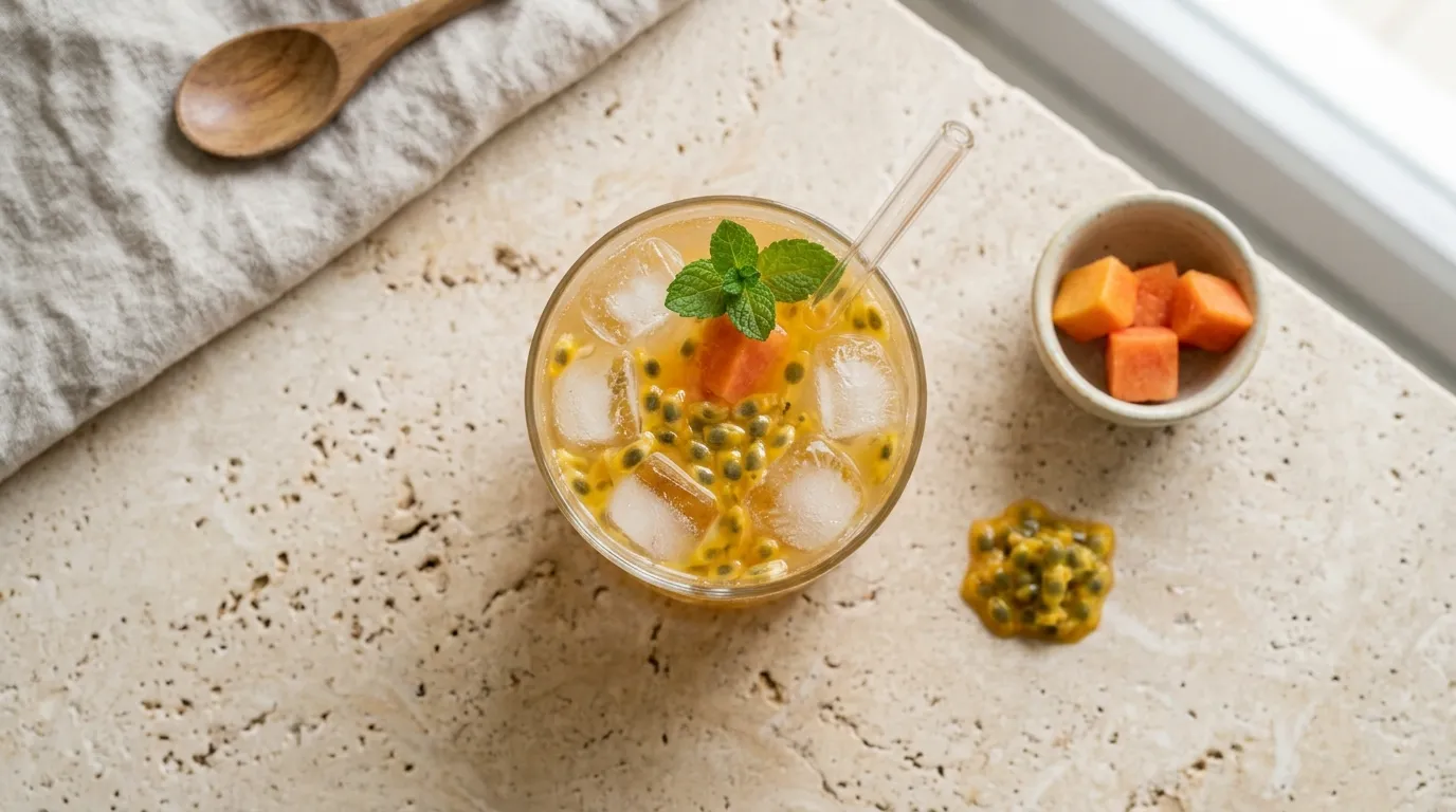 Panera Passion Papaya Iced Green Tea - Naturally Flavored with price and calories 2026 menu