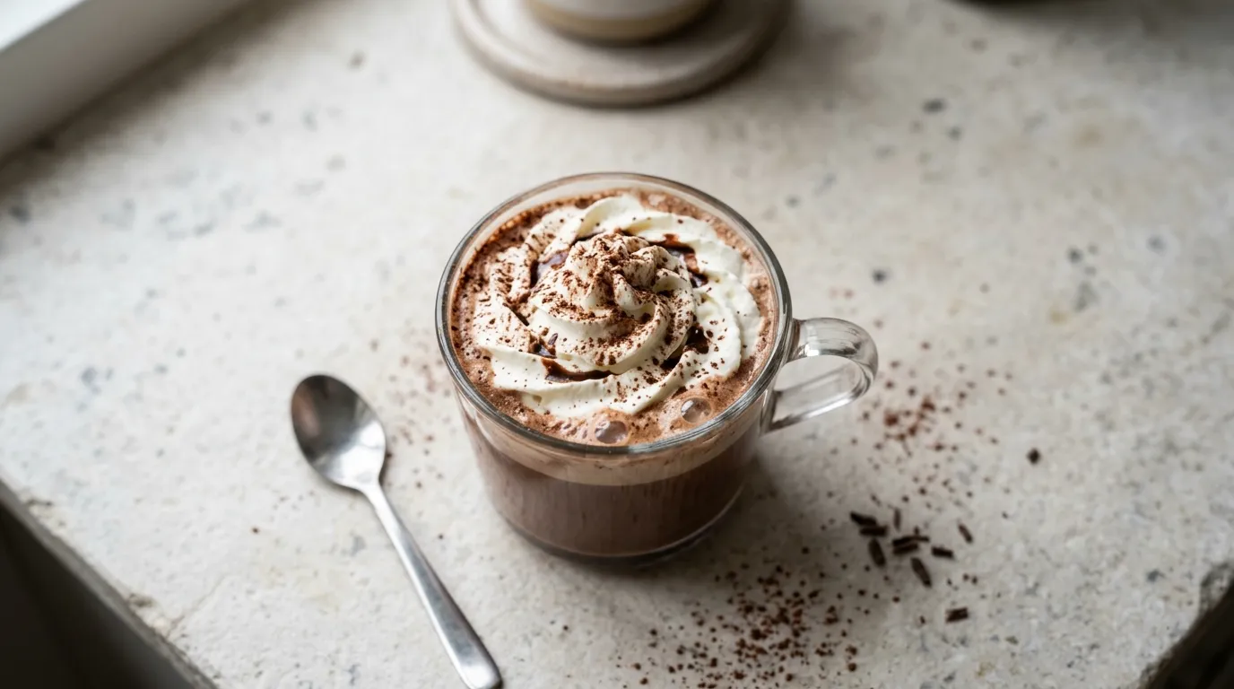 Panera Signature Hot Chocolate Tote: Steamed half and half with chocolatey sauce. Served with whipped cream. 120 fl oz per tote.